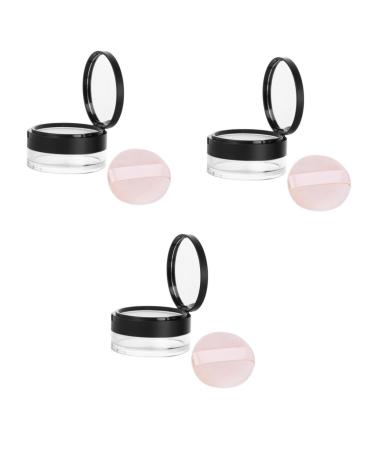 DOITOOL 3 Pi ces contenant de poudre de voyage poudre pour le visage vide poudri re contenant de poudre de maquillage portable r cipient Boite d'emballage 7*3.8cmx3pcs noirx3pcs