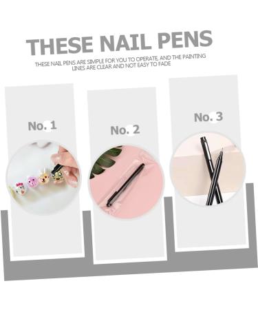 Ipetboom Nail Pen Nail Drawing Tool Manicure Drawing Tool Family Nail Art Tool Essential Tools for Manicure Nail Salon Tool Nail Polish Drawing Pen Stippling Graffiti Pen Abs 14X1X1CM Black - Buy Online on GoSupps.com
