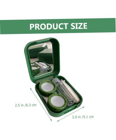 Buy SOLUSTRE Contact Lens Case & Makeup Mirror Set - Frosted Plastic Portable & Stylish for Travel - Buy Online on GoSupps.com