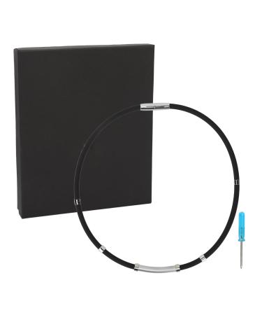 Adjustable balance necklace with magnetic buckle and negative-ion metal rings sports necklace made of silicone for men and women