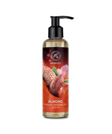 Sensual massage oil almond - 200 ml - body oil with almond oil grape seed oil and macadamia oil - edible - consumable - of course - Kissable massage oil - massage oil for couples - love oil