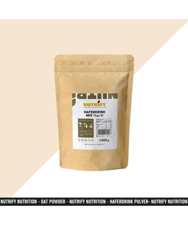 Nutrify Oat Drink Powder - Gluten-Free Vegan Natural | 2 x 1000g Mix Makes 16L 85% Less Packaging Waste - 2kg (1 Pack) - Buy Online on GoSupps.com