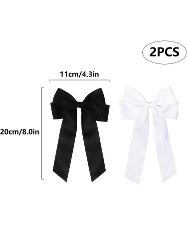 2 Pack Bow Hair Clips Pink Hair Bows for Women Girls Large Bow Clips Hair Barrette Hair Accessories(Black White) - Buy Online on GoSupps.com
