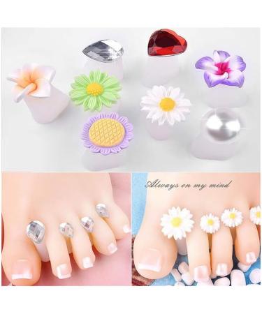 J Shop 8PCS Toe Silicone Separator Nail Art DIY Tool Pedicure Flower Water Drop Crystal Diamond Pearl Separator Tools for Foot Care (Water droplets) - Buy Online on GoSupps.com