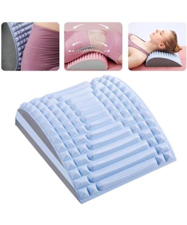 Backer and neck massager stretcher schooner trainer adjustable spine for pain relief neck cracker to relieve pain in the lower back area (color: BL blue
