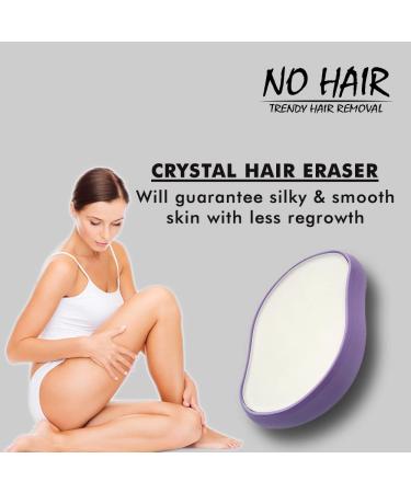 No Hair Crystal Hair Eraser - Reusable Painless Hair Remover for Men and Women - Exfoliation Tool for Back, Arms, and Legs - Matte Purple - Buy Online on GoSupps.com