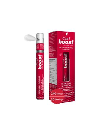 Focus + Energy Fast & Ready Vitamin Spray | Sublingual | Vitamin B12 Supplement + B6 + Caffeine | Metabolism & Energy Booster | Adults | 240 Sprays (30 Servings) | Vegan | Can-i Boost by Can I Wellness Boost 240 count (Pack of 1)