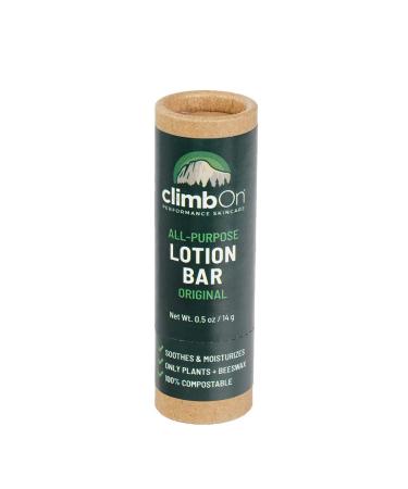 climbOn All Purpose Body Lotion Bar | All Natural Moisturizer for Dry Skin | Made From Plants and Organic Beeswax | Hand Cream for Rock Climbing | Original Scent (0.5 Oz Tube)