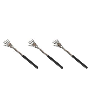 AuntYou 3 x Back Scraper with Retractable Handle Stainless Steel Skeleton Handle Back Massager Body Massager Head Scraper