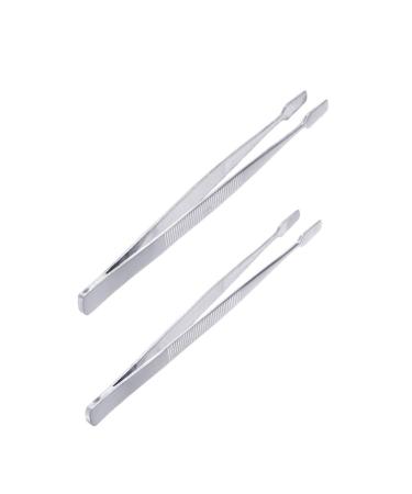 BESPORTBLE Stamp Tweezers Flat Wide Stamp Album Stamp Tweezers 2 Pieces