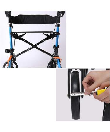 Elderly Walker Aluminum Alloy Walking Armrest Frame with Wheels with Pedals Height Adjustable with Shopping Bag Maximum Load 136kg Blue Compact Interesting - Buy Online on GoSupps.com