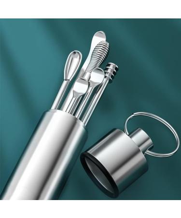 6Pcs Stainless Steel Ear Wax Remover Tool Set - Portable Spiral Turn Ear Pick & Collector Spoon - Color H - Buy Online on GoSupps.com