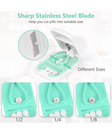 ACWOO Small Pill Tablet Cutter - Portable 2-in-1 Pill Splitter & Dispenser for Elderly, Child, Pets - White - Buy Online on GoSupps.com