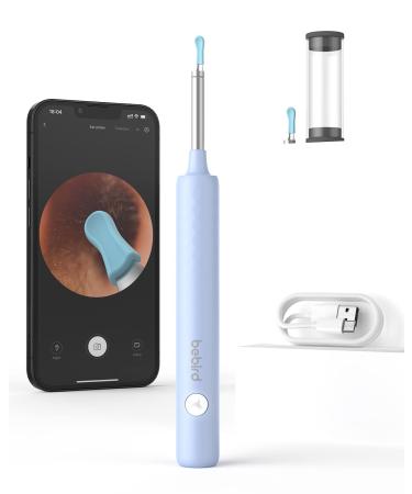 Ear Wax Removal Tool with Ear Camera 1080P  Ear Cleaner with Camera and Light  Earwax Cleaner with 2 Food-Graded Silicone Ear Spoon  Micro Ear Scope for Ear Pick  Blue