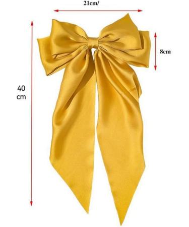 Yurosiay Hair Clips Bow Women's Large Hair Bows Vintage French Long Satin Ribbon Hair Clip Bow Plain Bow Hair Pin Hair Bows Clip Hair Accessories Bow Royal Blue - Buy Online on GoSupps.com