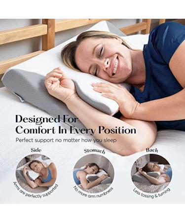 SUTERA Contour Memory Foam Pillow - Orthopedic Cervical Support for Neck, Shoulder and Back Pain Relief - Ergonomic Pillow for all Sleepers - Washable Cover Included - Buy Online on GoSupps.com