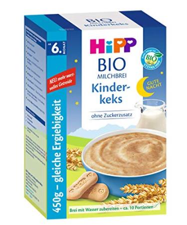 Hipp Good Night Porridge, Biscuits for Children from 6 Months, 450 g, Pack of 3 (3 x 450 g)