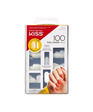 Kiss Gel Polish 100 Full Cover Nails Artificial Nails 100 Pieces False Nails Transparent Oval