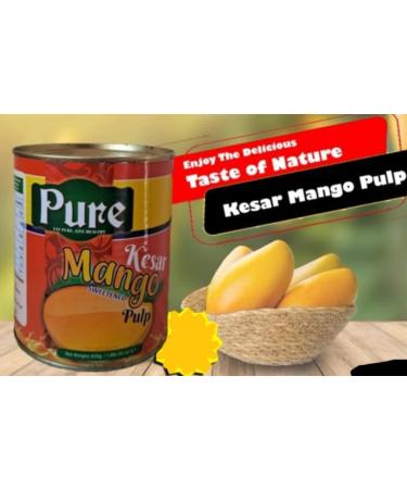 Pure Kesar Mango Pulp 850g - Premium Aam Pulp for Exotic Flavors - Buy Online on GoSupps.com
