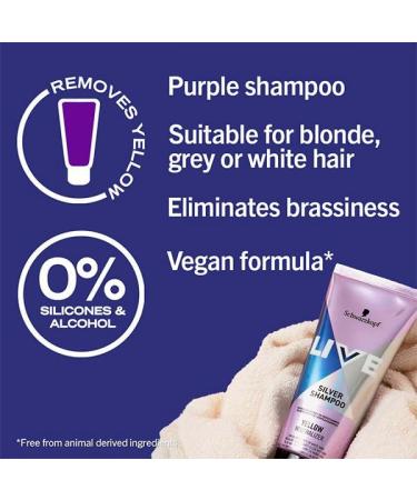  Schwarzkopf Blonde Schwarzkopf Live Silver Neutralising Shampoo for Blondes 200 ml - Pack of 6 - Buy Online on GoSupps.com