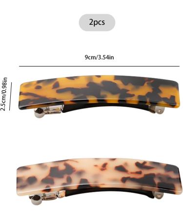 Tabanzhe 2 Hair Barrettes - Exquisite French Design Tortoise Shell Celluloid Rectangle Hair Clips Stylish and Durable Accessories for Women's Everyday Hairstyles - Buy Online on GoSupps.com