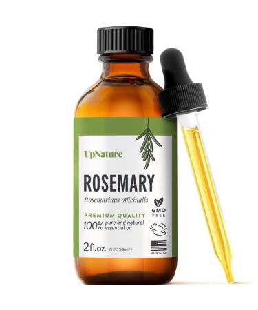 UpNature Rosemary Essential Oil - 100 Natural  Pure Undiluted Premium Quality Aromatherapy Oil -Rosemary Oil for Hair Growth  Skin Improve Focus  Memory Relieves Pain  Help Circulation 2oz Rosemary 2 Fl Oz (Pack 