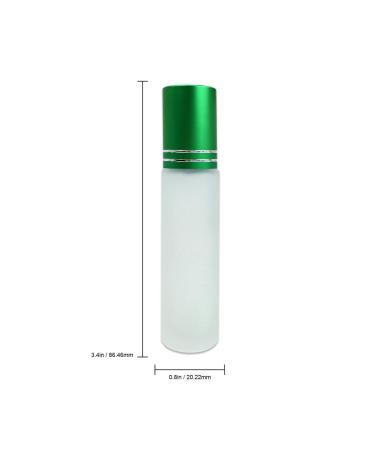 Beauticom Green 10ml Roller Bottles - 12 Pack with Metal Caps & Stainless Steel Roll Balls for Essential Oils Perfume Aromatherapy & Lip Gloss | International Shipping Available - Buy Online on GoSupps.com