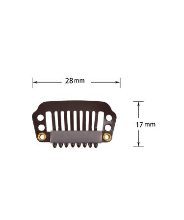 50 Pieces Dark Brown Hair Extensions Clips - 28mm 9-Teeth Rubber Metal Snap Clips for Wigs - Buy Online on GoSupps.com