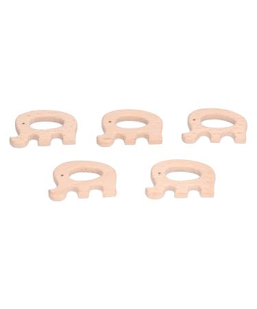 5pcs Baby Elephant Teething Toys | Beech Wood Pain Relief Rings | Modern DIY Necklace & Bracelet - Buy Online on GoSupps.com