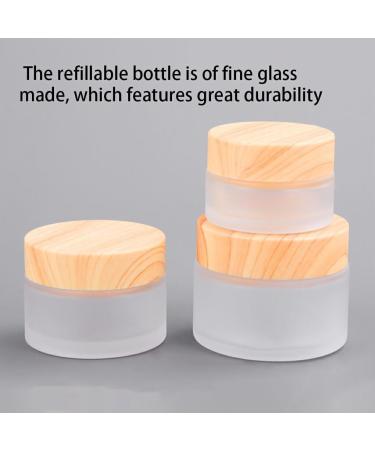 Dajidafu Glass Woman Face Cream Dispenser Replacement Wood Grain Lid Anti-corrosive Makeup Cosmetic Travelling Empty Container 15g - Buy Online on GoSupps.com