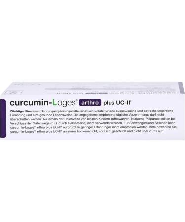 Curcumin-Loges Arthro Plus UC-II - 60 Capsules | Premium Dietary Supplement for Joint Health - Shop Internationally - Buy Online on GoSupps.com