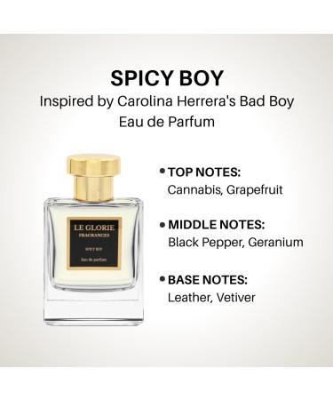Inspired by C. Herrera's Bad Boy Eau de Parfum Spicy Boy EDP Long Lasting 12-14 Hours Perfume Spray for Men All Skin Types Cruelty Free - 0.33 oz 10ml Inspired by C. Herrera's Bad Boy Le Parfum 0.33 Fl Oz (Pack of 1) - Buy Online on GoSupps.com