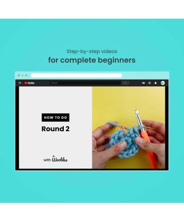 Woobles Beginners Crochet Kit: Easy Peasy Yarn, Step-by-Step Tutorials - Sebastian The Lion Orange - Buy Online on GoSupps.com