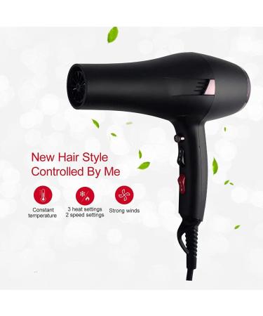 Professional Hair Dryer 2400W AC Motor Negative Ionic Technology Blow Dryer with 3 Heat & 2 Speed Setting and Cool Shot Button Concentrator Nozzle Included Fast Drying for Men and Women Small Gift - Buy Online on GoSupps.com