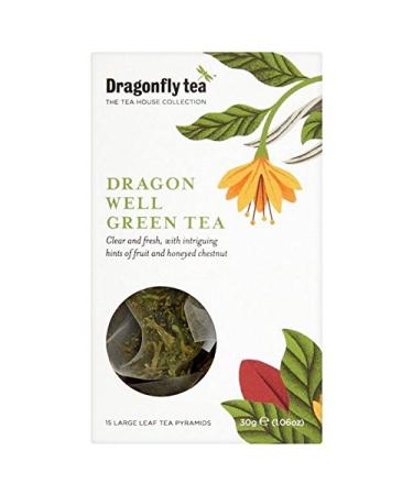 Dragonfly Dragon Well Green Tea Pyramid Bags 15 per Pack (Pack of 6)