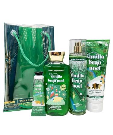 Vanilla Bean Noel Gift Set - Bath & Body Essentials in Festive Holiday Bag | Fragrance Mist Body Cream Shower Gel & Hand Cream - Buy Online on GoSupps.com