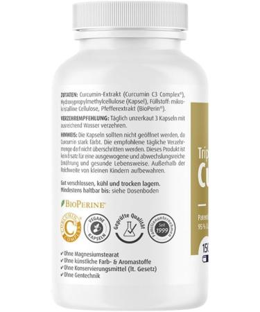 Curcumin Triplex 500 mg Capsules - 150 pcs | High-Potency Anti-Inflammatory Supplement - Fast International Shipping - Buy Online on GoSupps.com