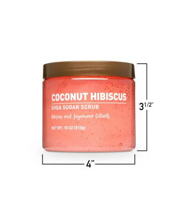 Coconut Hibiscus Shea Sugar Scrub with Shea Butter 18 oz Exfoliating & Moisturizing Body Scrub - Buy Online on GoSupps.com