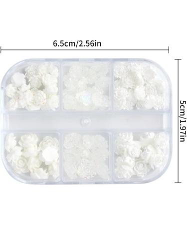 Flower Nail Art Glitters DIY 3D White Floral Nail Stud Sequins for Salon Gift Nail Art Sequins - Buy Online on GoSupps.com