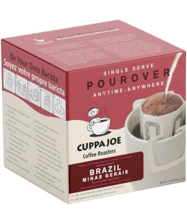 CuppaJoe Coffee Roasters Single Serve Pour Over Brazil Seven Falls Medium Roast Ground Coffee Filter Packs 8 x 18g - Buy Online on GoSupps.com