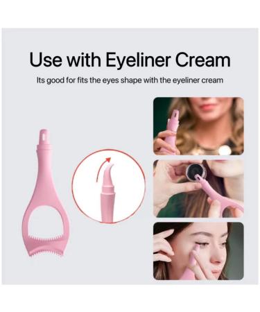 VIXIIV Silicone Winged Eyeliner Stencil Aid - Pink | Multifunctional Lazy Quick Makeup Tool - Buy Online on GoSupps.com