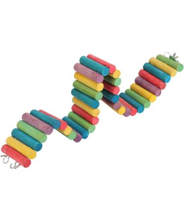 Colorful Wooden Hamster Rainbow Bridge Suspension Ladder Climbing Platform (6*50cm) - Ideal for Parrot, Mice, Gerbil, Chinchilla Cage Accessories - Buy Online on GoSupps.com