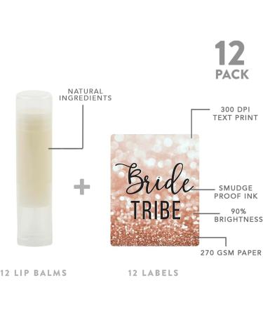 Andaz Press Bridal Shower Lip Balm Favors Rose Gold Glitter 12-Pack | Bachelorette Party Gifts & Bride Tribe Essentials - Buy Online on GoSupps.com