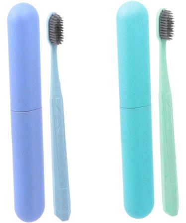 Mobestech 4-Piece Travel Toothbrush Set | Eco-Friendly Wooden Toothbrushes with Super Soft Heads | Natural Hand Toothpaste Gift | International Shipping - Buy Online on GoSupps.com
