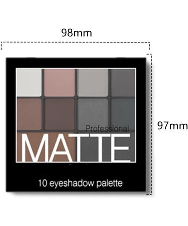 Matte Eyeshadow Palette - 10 Intense Eye Shadow Shades for Smokey Makeup Look - Pressed Pigments with Dual-Ended Brush - Women/Girls (Matte 02) - Buy Online on GoSupps.com