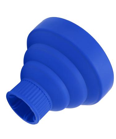 Diffusor hair dryer for curly hair silicone diffuser attachment universal collapsible hair dryer diffuser portable journey foldable hair hunger diffuser defuser (blue)