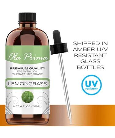 Ola Prima Lemongrass Essential Oil 4oz - Pure 4 Fluid Ounces Lemongrass Oil - Buy Online on GoSupps.com