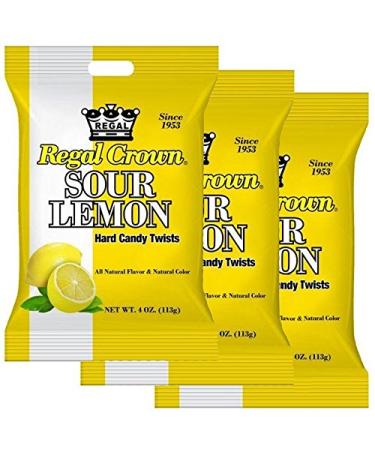 Regal Sour Lemon Drops 3 4oz. Bags Lemon 4 Ounce (Pack of 1)