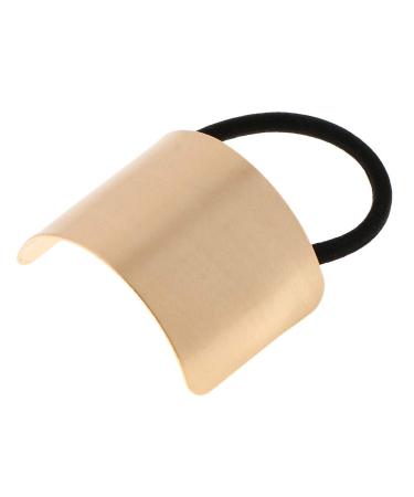 Inzopo women hair ponytail ring cover Half metal cuff wrap holder headband elastic style band - gold as described no metal