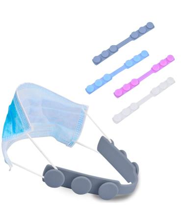 4 Pcs Anti-Tightening Mask Strap Extender Mask Holder Hook Ear Strap Adjustable Mask Fixing Buckle Relieve Pressure and Pain